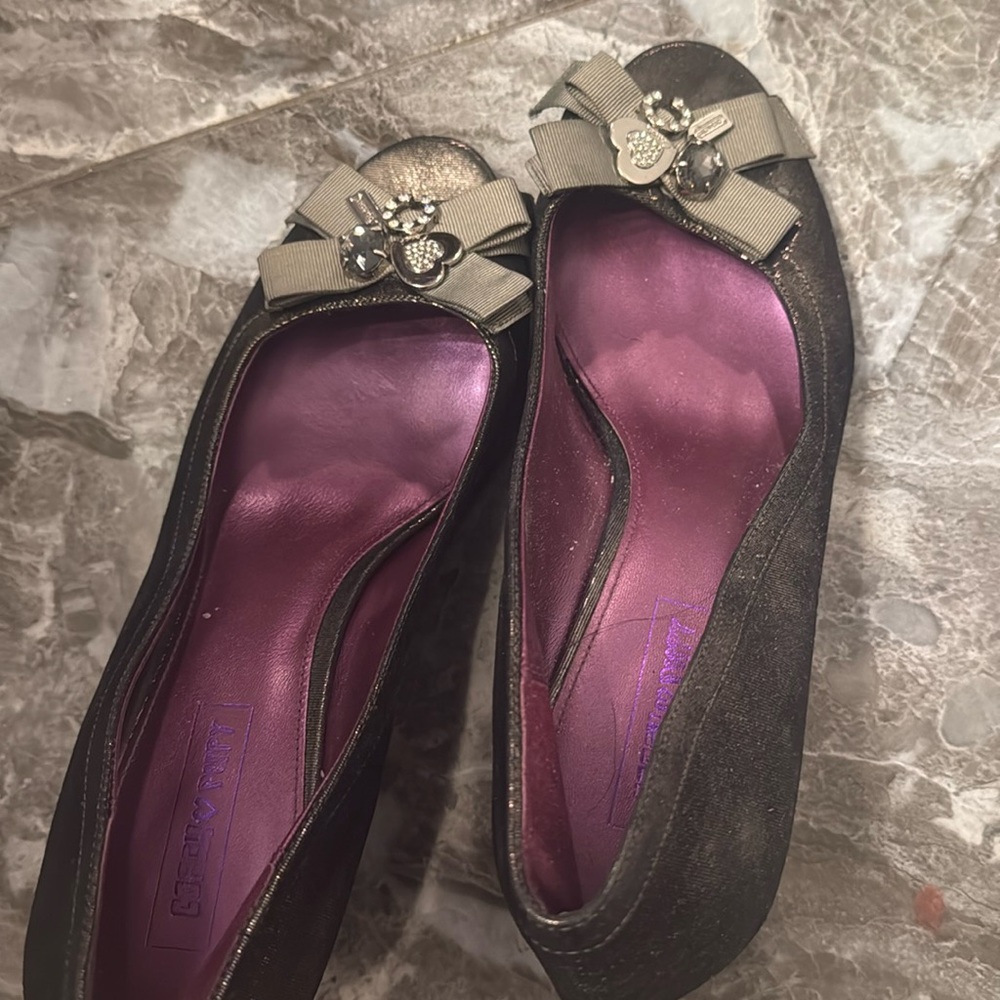 Pewter Coach peek toe pump